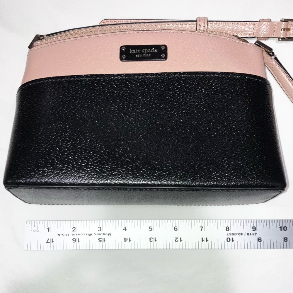 Kate Spade Leather Black & Pink Crossbody Bag Pebbled Adjustable Strap NWOT - Picture 13 of 16